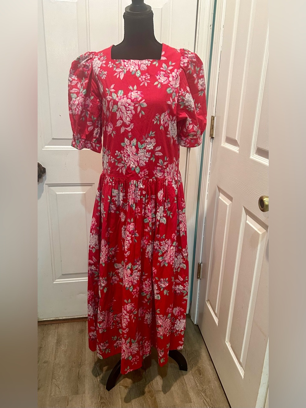 Laura Ashley Vintage Pink Floral Dress Cottagecore Prairie Style 80’s 90’s SZ 14
